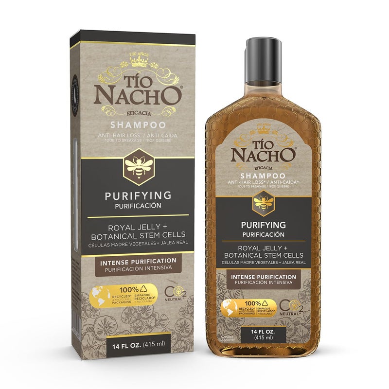 Tio Nacho Shampoo, Purifying with Royal Jelly, Infused with Botanical Stem Cells for Intense Hair and Scalp Purification + Detoxifying Balance, 14 Fluid Ounces - Image 1