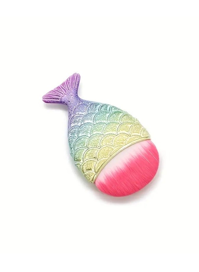 أوريتي 5pcs حورية البحر الأساس فرشاة تصميم ذيل السمك لسلس وحتى تطبيق مسحوق الأساس وأخمر خدود مثالية لعشاق الجمال - Image 3