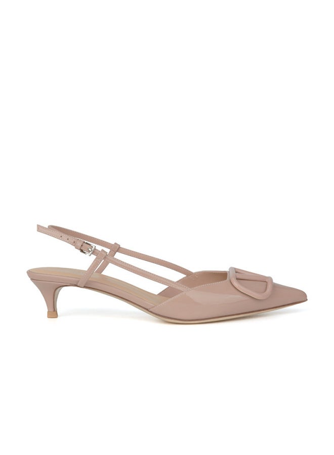 Zhendian Treasure ~ Uncle's Pointed V-buckle Chop Men's High Heel Shoes Women's Empty Baotou Sandals After Spring - Image 1