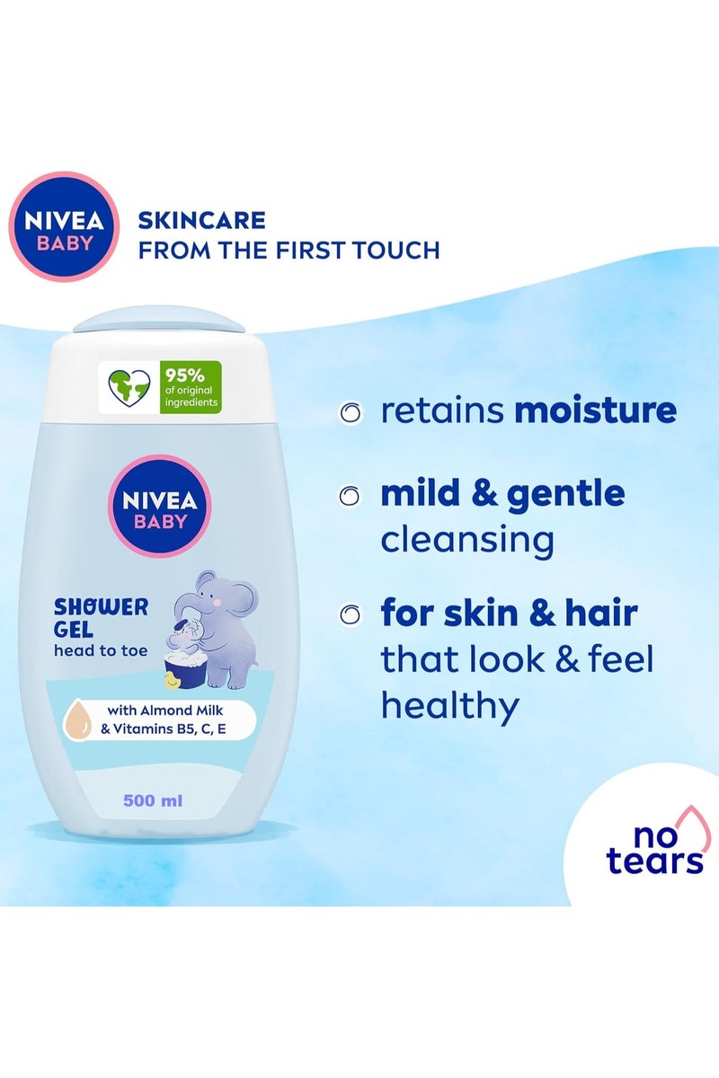 نيفيا جل استحمام للأطفال، مستخلص من زهرة الآذريون من الرأس إلى القدمين، 500 مل، عبوة من قطعتين - Image 3