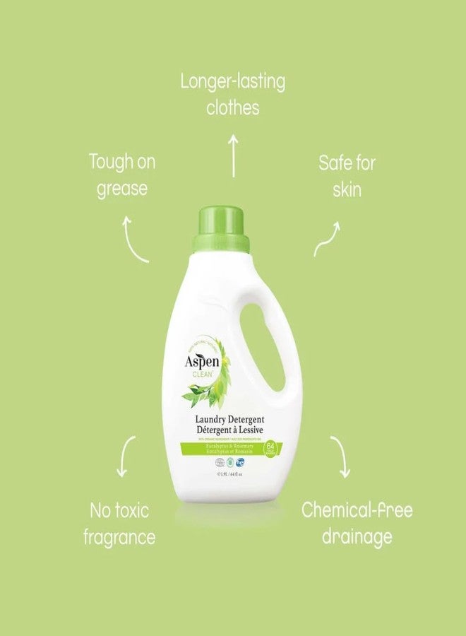 AspenClean Natural Laundry Detergent Eucalyptus & Rosemary - 100% Natural, Organic, HE Liquid Laundry Detergent - Vegan, Cruelty-Free, Biodegradable - Safe for Babies, Pets & Kids - EWG Certified - Image 2