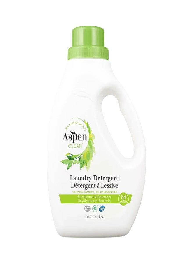 AspenClean Natural Laundry Detergent Eucalyptus & Rosemary - 100% Natural, Organic, HE Liquid Laundry Detergent - Vegan, Cruelty-Free, Biodegradable - Safe for Babies, Pets & Kids - EWG Certified - Image 1