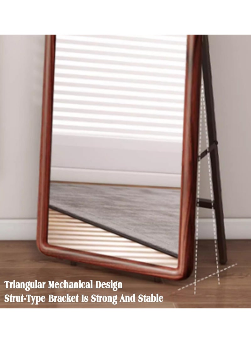 Arabest Full Length Mirror,Hanging and Freestanding Floor Mirror,Rectangular Free Standing Mirror,for Bedroom Entry Dressing Room Bedroom(Brown,160cm) - Image 4