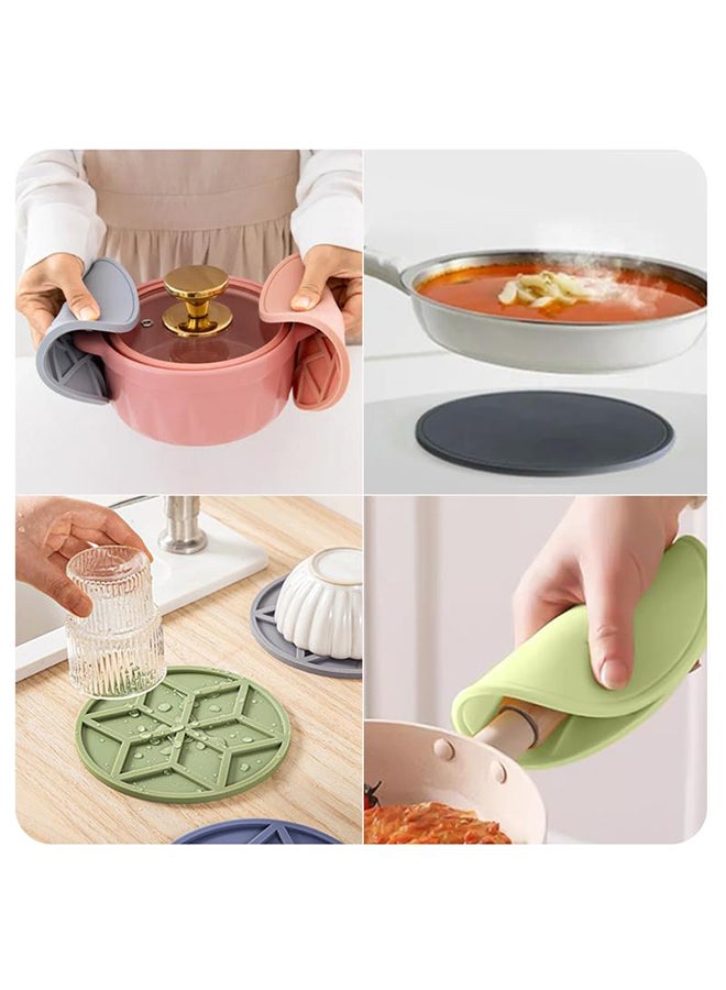 O Ozone Premium Silicone Trivet Mats, Food Grade Silicones, BPA Free, Versatile Silicone Hot Pads for Kitchen, Suitable for Fondue Mats 16cm- Multicolor  - Image 4