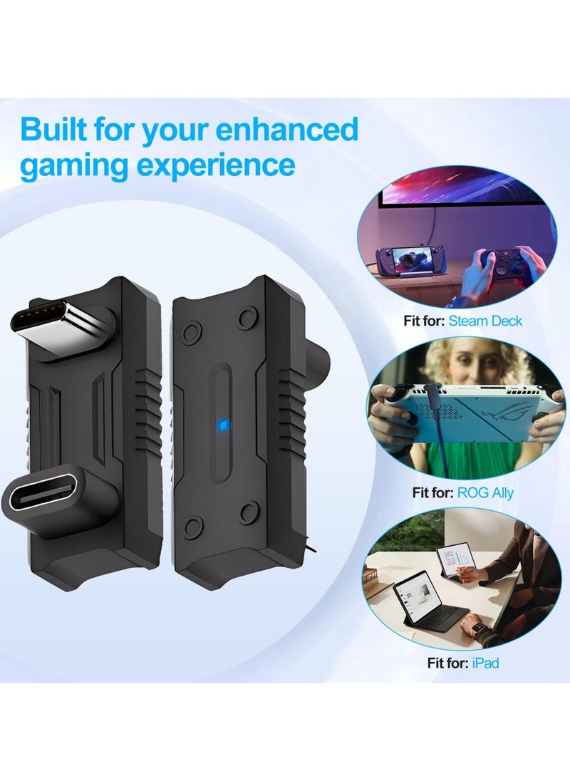erorex 2Pcs 180 Degree USB C Adapter, U Shape USB-C Male to USB-C Female Connector, Type C Angled Adapter Data Transfer Connector with PD 100W for Laptop, Tablet, Smartphone, Gaming Devices  - Image 4