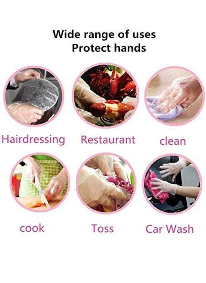 Generic Disposable Food Prep Gloves - 500 Pack Disposable Plastic Gloves, Disposable Gloves Clear for Food Service, Cleaning, One Size Fits Most  - Image 3