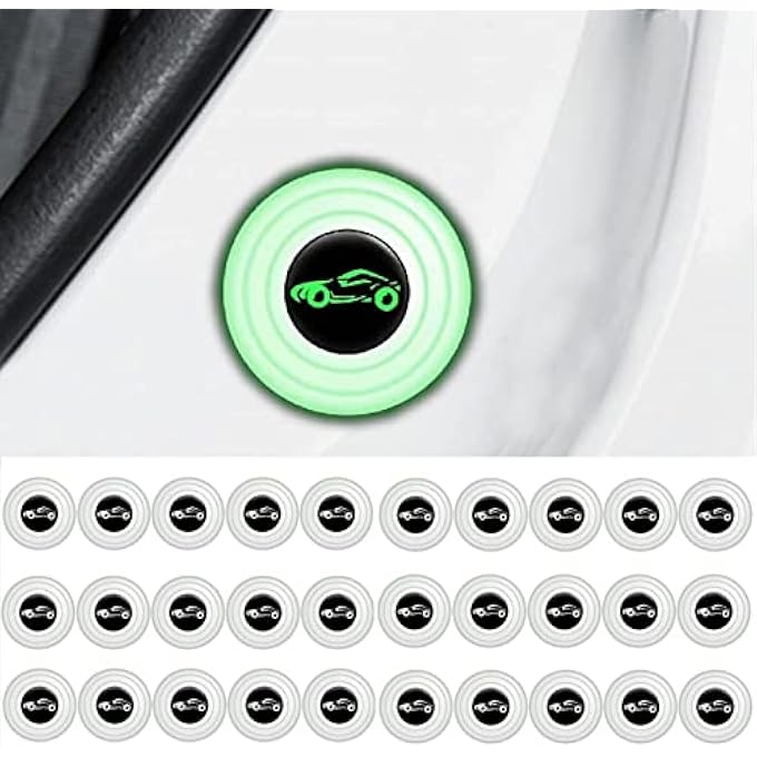 Unity Car Door Shock Absorber AntiCollision Gasket Silicone Luminous Sound Insulation And ShockAbsorbing Gasket Fit For Car Gasket Parts White 30Pcs - Image 1