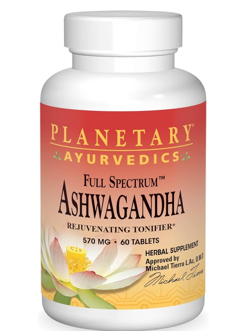 PLANETARY HERBALS Ashwagandha 570mg 60 Tablets  - Image 1