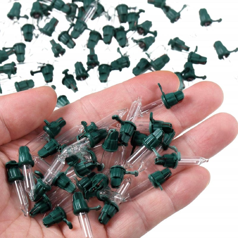 Mudder 60 Count Christmas Tree Replacement Light Bulbs 2.5v 0.425 Watt Replacement Bulb Mini Incandescent Wire String Lights Decoration for Prelit Xmas Tree(Green Base with Warm White Bulb) - Image 4