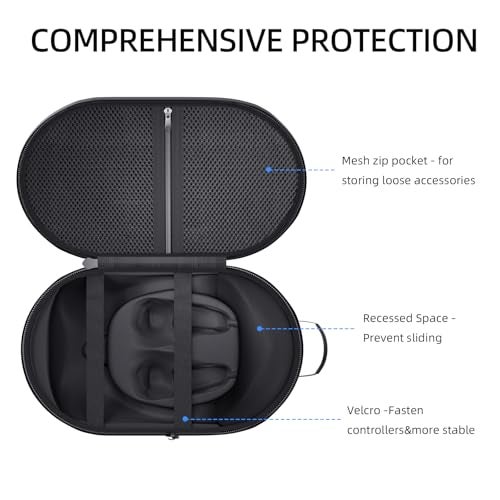 APEXINNO Large Carrying Case for Meta Quest 3, Quest 3S, Oculus Quest 2, and Apple Vision Pro – Hard Travel & Storage Bag Fits VR Headset with Elite Strap and Accessories - Image 5