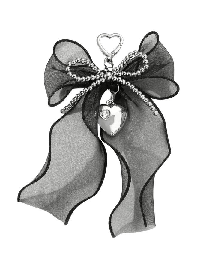 MakeMeChic Women's Bow Bag Charm Cute Keychain Ribbon Metal Retro Y2K Accessories Black Multi Medium - Image 1