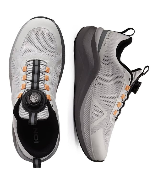 Bacca Bucci ION Glide – Advanced Performance Sports Shoes with Rotary Lacing & Ultra-Comfort Insocks Grey UK 6 - Image 5