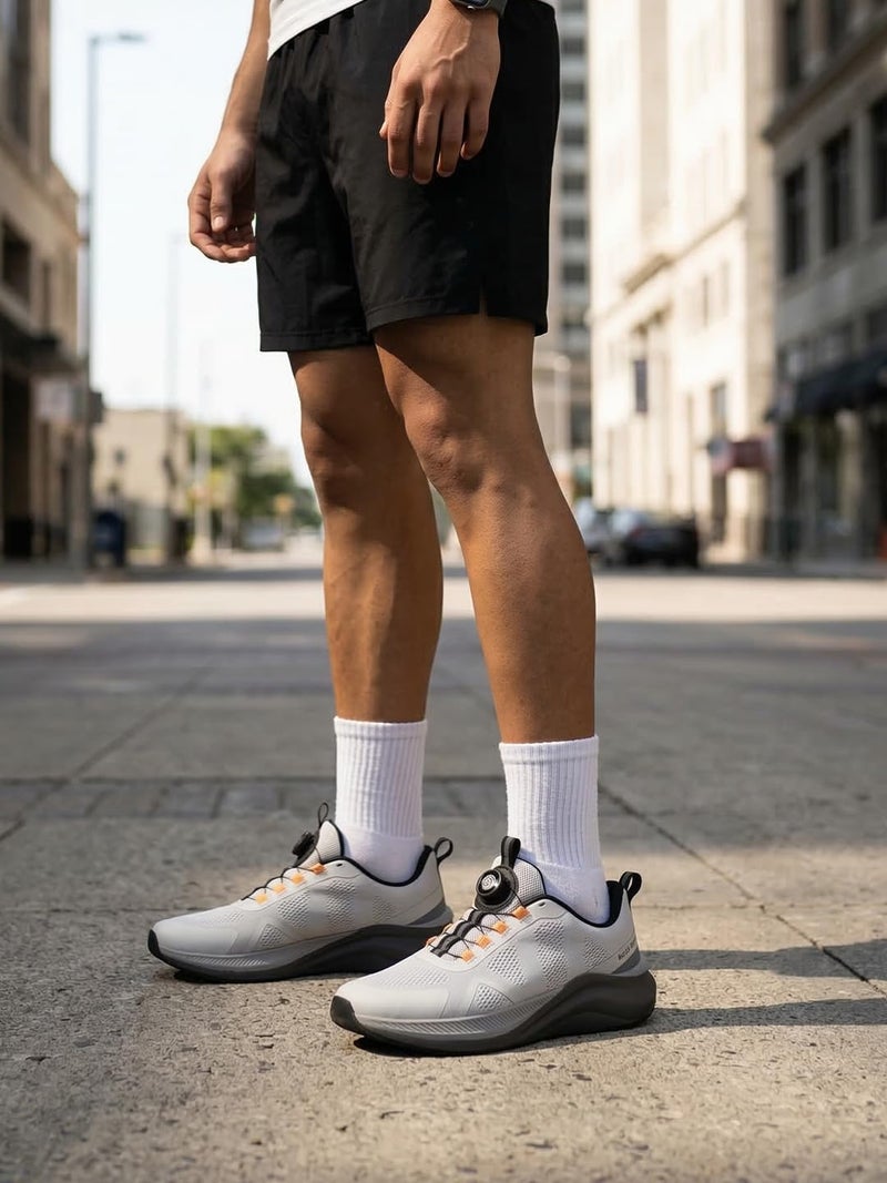 Bacca Bucci ION Glide – Advanced Performance Sports Shoes with Rotary Lacing & Ultra-Comfort Insocks Grey UK 6 - Image 4