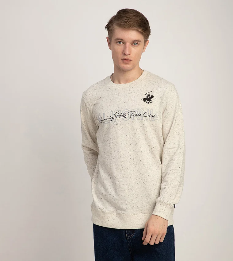 BEVERLY HILLS POLO CLUB Logo Embroidered Crew Neck Sweatshirt