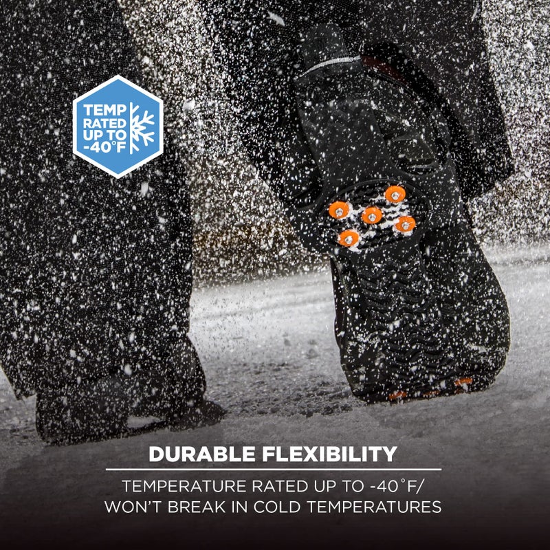 Ergodyne TREX 6310 Adjustable Slip-On Ice Traction Cleat with 10 Carbon Steel Spike Grips,Black,Extra Large - Image 5