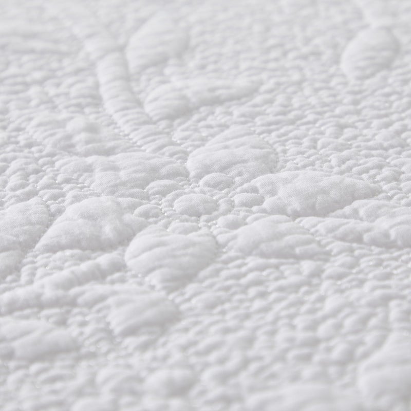 Brandream Quilted Pillow Shams Cotton Set of 2 White Standard Size Shabby Vintage Farmhouse Decorative Pillow Covers Full Queen Size - Image 3