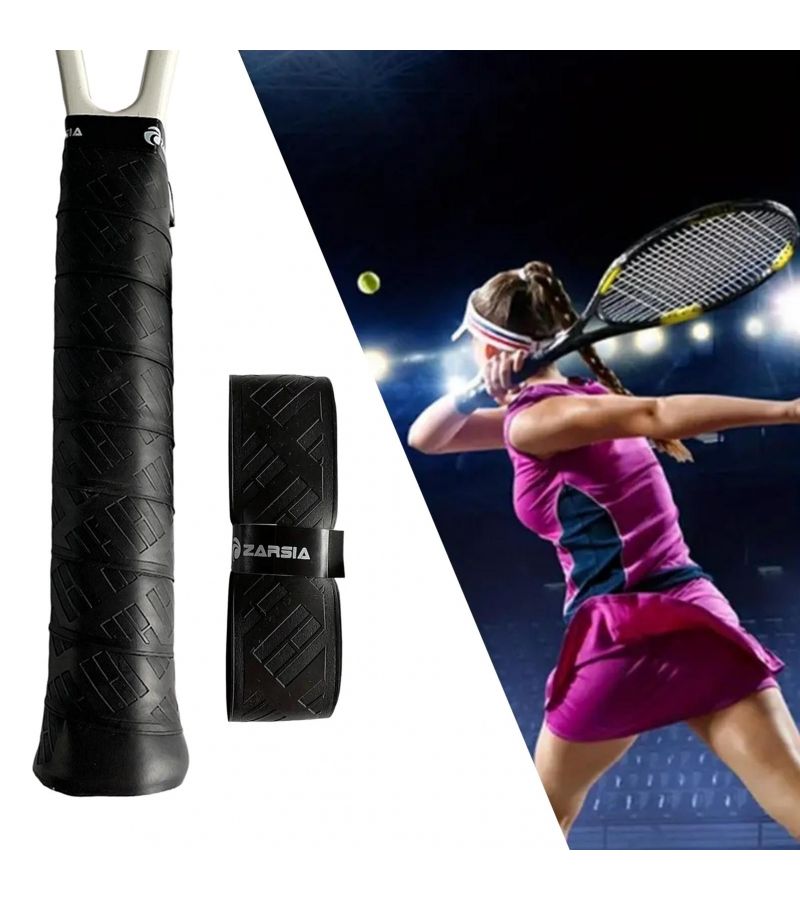 Tennis Racket Overgrip Sweat Absorbent Non Slip Handle Wrap Black Line A - Image 4