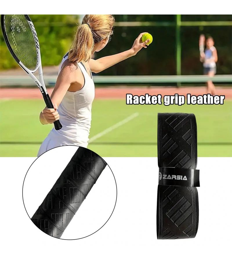 Tennis Racket Overgrip Sweat Absorbent Non Slip Handle Wrap Black Line A - Image 5