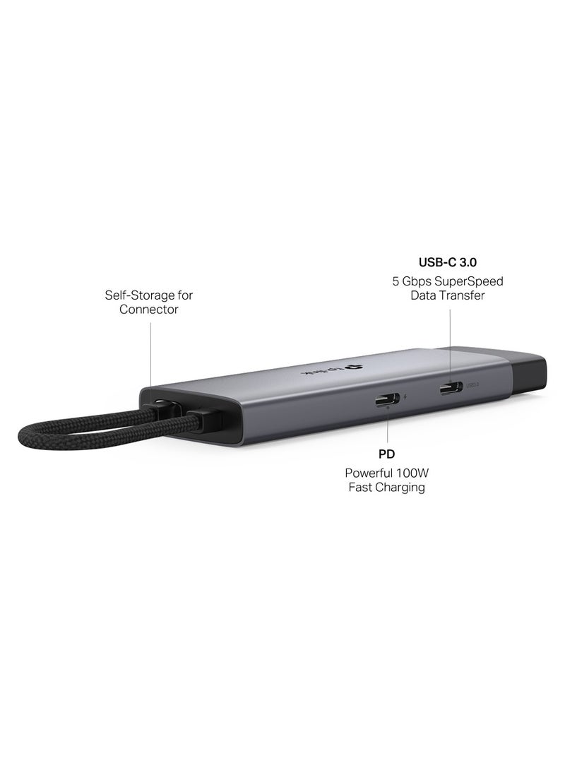 تي بي لينك محور UH5020C USB Type-C 5 في 1 | 4K HDMI | PD 100W | USB 3.0 | توصيل وتشغيل مع نظام ماك، ويندوز 11/10/8.1/8/7، لينوكس، آيباد أو إس، آي أو إس، أندرويد، كروم أو إس، ونينتندو أو إس - Image 2