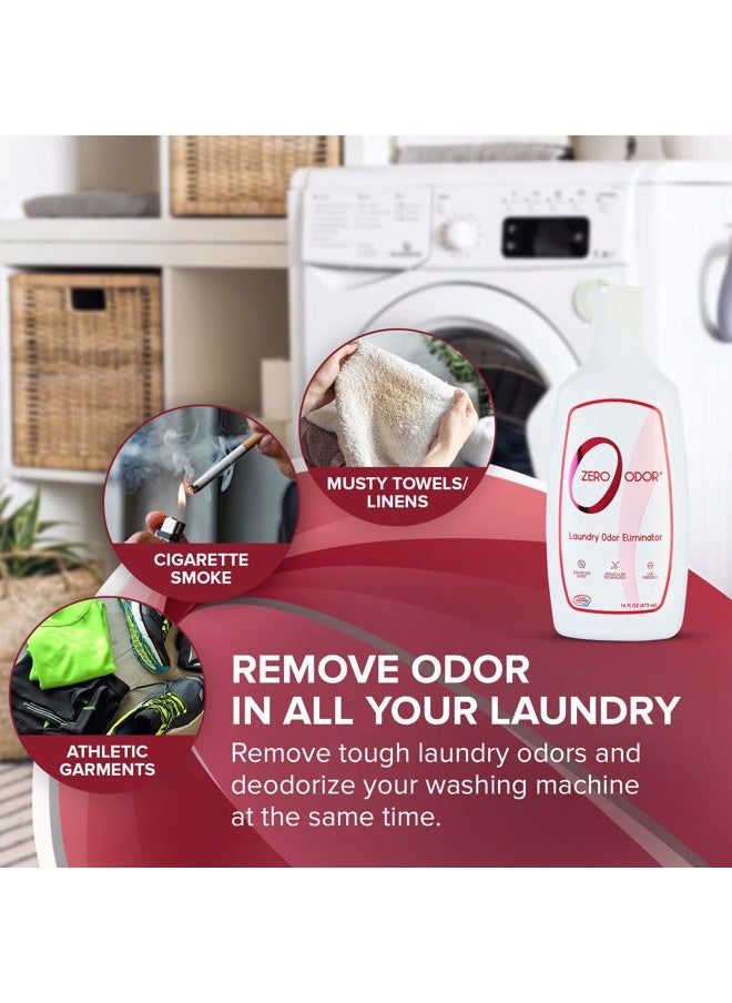 Zero Odor – Laundry Odor Eliminator - Permanently Eliminate laundry Odor – Patented Molecular Technology Best For Clothes, Towels & Linens, Shoes, Bags, Etc. - rinse and refresh Again, 16oz (3-Pack)  - Image 3