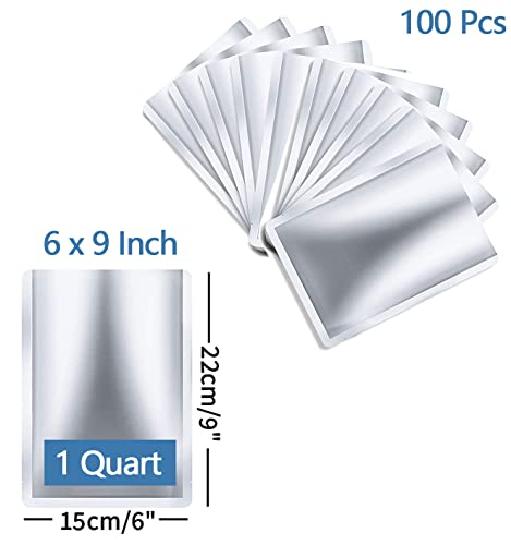 Venyat 100 Pieces 1 Quart Mylar Bags 6 x 9 Inch, 5 Mil Mylar Bags for Food Storage Coffee Beans Dry Food, Thick Sealable Mylar Bag Medium Size - Image 2