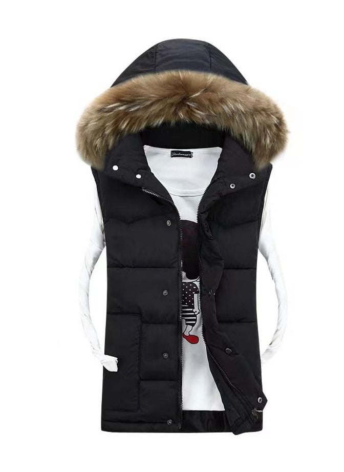 Loquat - Women Winter Fashion Simple Thickened Hooded Vest - Image 1