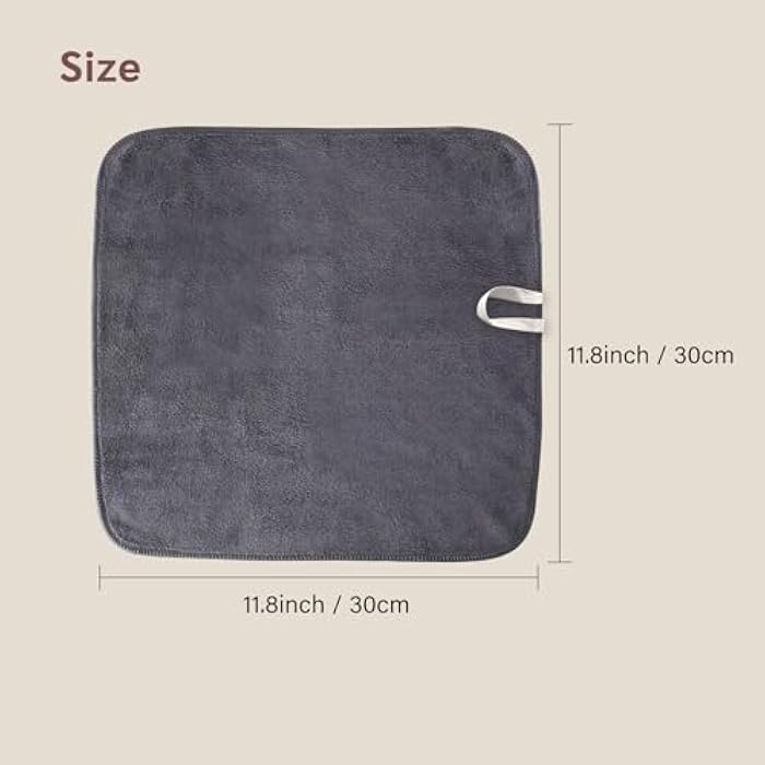 Nugilla Makeup Remover Cloth 12 x 12 Inch, Reusable Makeup Remover Towels for Washing Face, 6 Pack Washable Microfiber Face Cloth Fast Drying Washcloth, Grey - Image 4