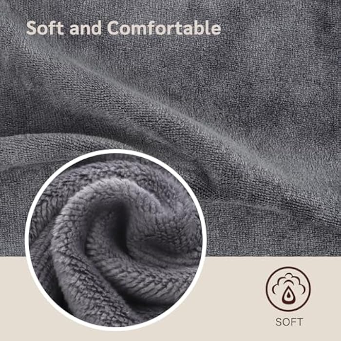 Nugilla Makeup Remover Cloth 12 x 12 Inch, Reusable Makeup Remover Towels for Washing Face, 6 Pack Washable Microfiber Face Cloth Fast Drying Washcloth, Grey - Image 3