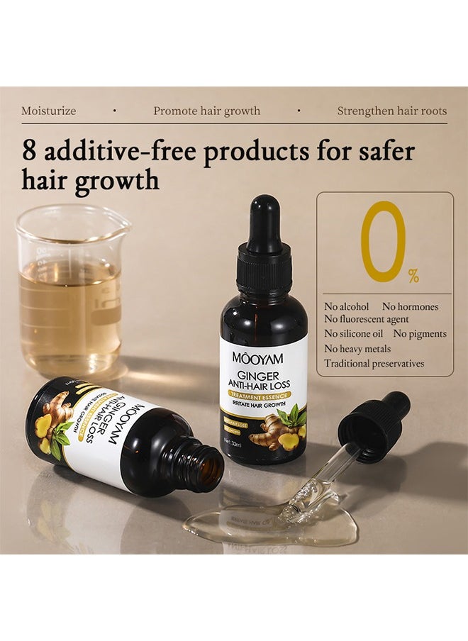 MOOYAM Ginger Anti-Hair Loss Treatment Essence,Hair essence-Plant Ginger Hair Growth Serum Ginger Nutrition Hair Care For Women & Men 30ml  - Image 2