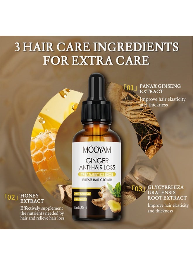 MOOYAM Ginger Anti-Hair Loss Treatment Essence,Hair essence-Plant Ginger Hair Growth Serum Ginger Nutrition Hair Care For Women & Men 30ml  - Image 3