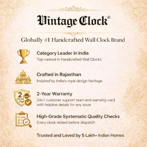 Vintage Clock Handcrafted Analog Double Side Clock / 8 Inches Size/Brass Finish - Image 3