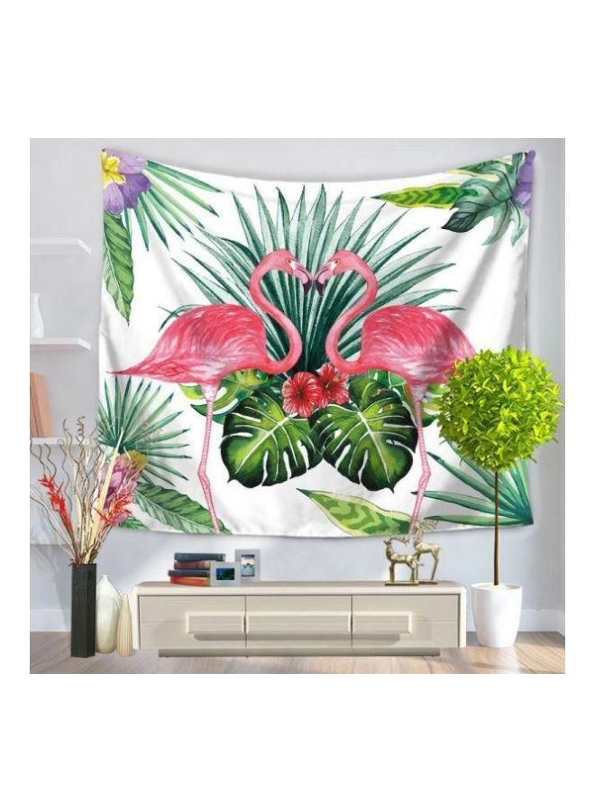 Bohemia Wall Hanging Flamingo Tapestry White/Green/Pink - Image 2