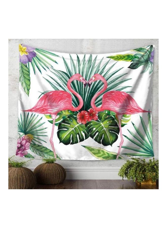 Bohemia Wall Hanging Flamingo Tapestry White/Green/Pink - Image 4