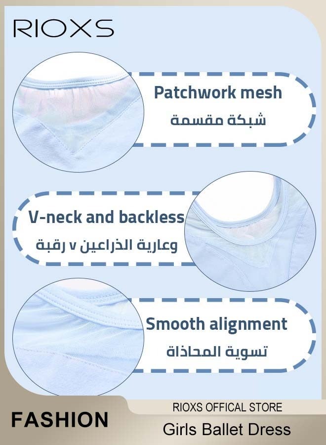 ريوكس فستان التوتو للفتيات، فستان الباليه للفتيات الصغار، فستان رقصة التوتو النحيفة، فستان رقصة التوتو النحيفة للفتيات، فستان الكيف القصير مع رقصة الباليه، فوهة الباليه الاحترافية للفتيات الصغار، رقصة الباليه الفستان النحيف لجوارب الباليه للتمرين للطلاب، ملابس الباليه الزرقاء  - Image 5