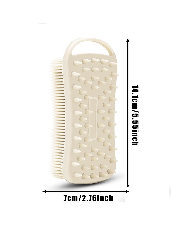 2 PCS Silicone Body Scrubber, 2 in 1 Exfoliating Shower Bath Scrubber, Shower Hair Scalp Massager, Easy to Clean, Lather Well - Image 2