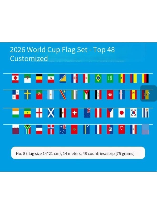 2026 World Cup 47 Teams String Flags No.8 Flag Bunting For Shop & Home Decoration (Flag Size:14*21cm) - Image 1