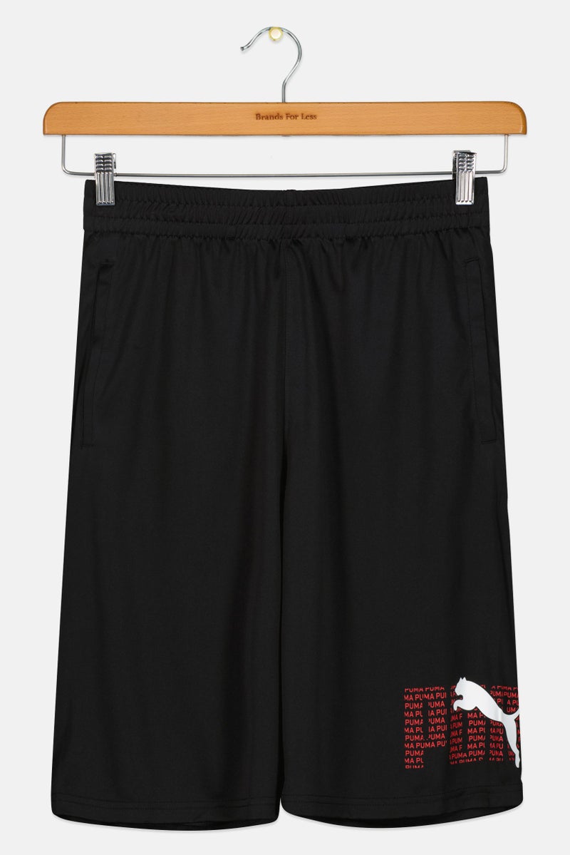 PUMA Kids Boy Brand Logo Pull On Bottom Shorts,  Black - Image 1