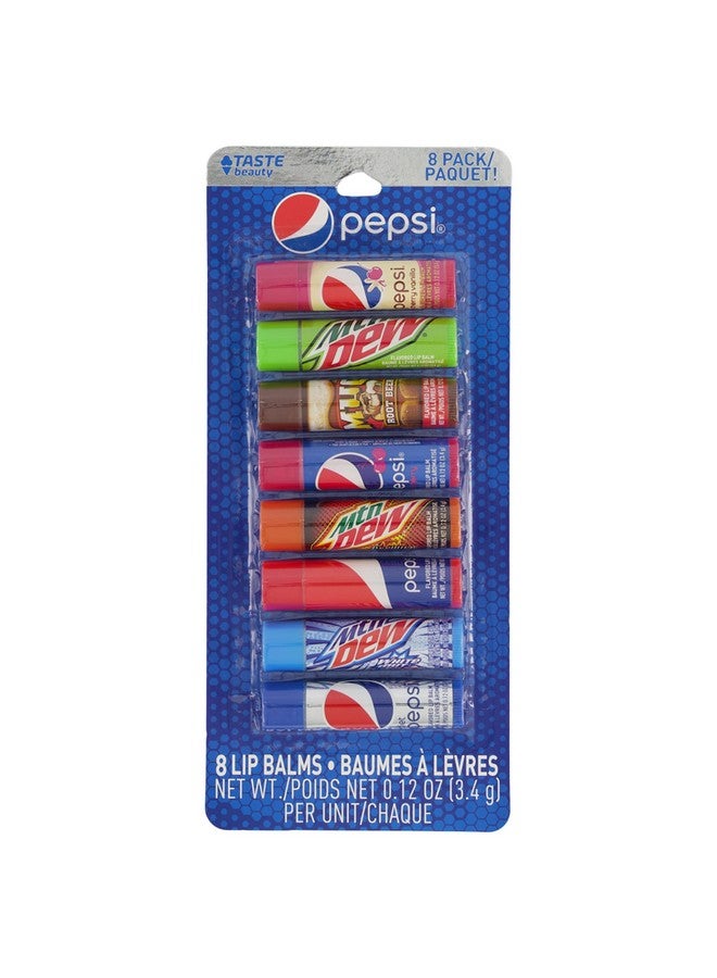 Taste Beauty Pepsi 8 Pack Lip Balm (Pepsi Cherry Vanilla Mountain Dew Mug Pepsi Wild Cherry Classic Pepsi Mountain Dew White And Live Wire Diet Pepsi) - Image 1