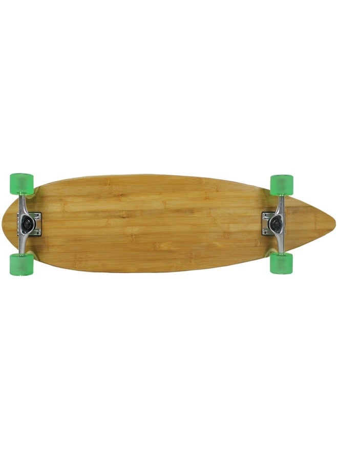 Moose Bamboo Pintail Longboard 9" x 43" 70mm 80a Bigfoot Green Wheels - Image 1