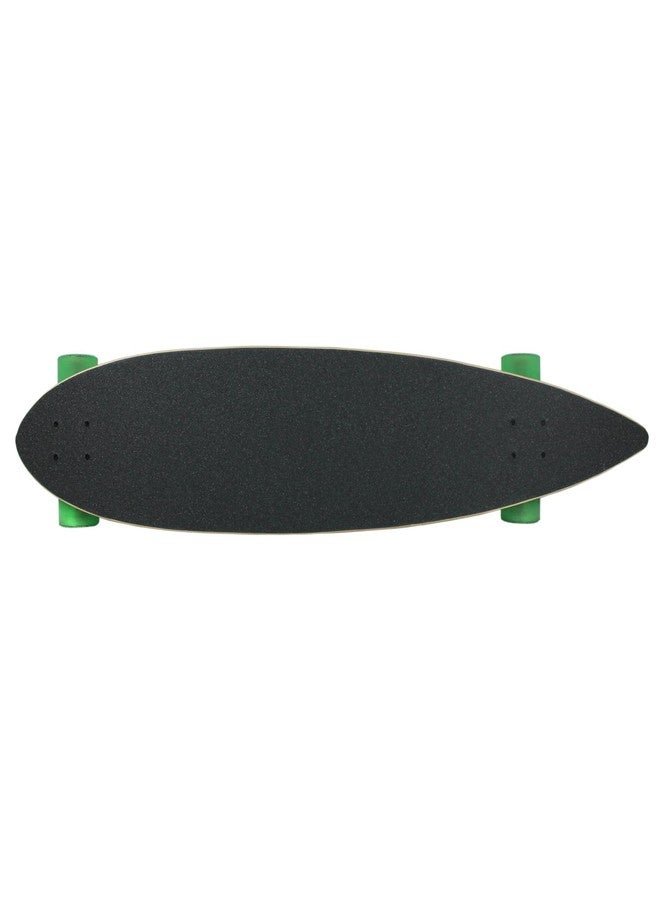 Moose Bamboo Pintail Longboard 9" x 43" 70mm 80a Bigfoot Green Wheels - Image 2