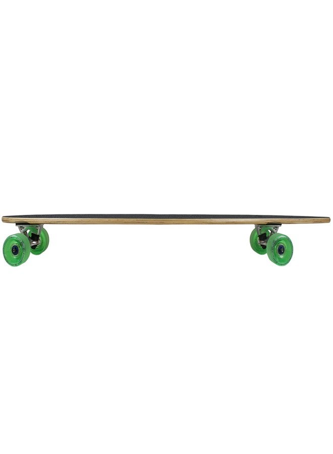 Moose Bamboo Pintail Longboard 9" x 43" 70mm 80a Bigfoot Green Wheels - Image 3