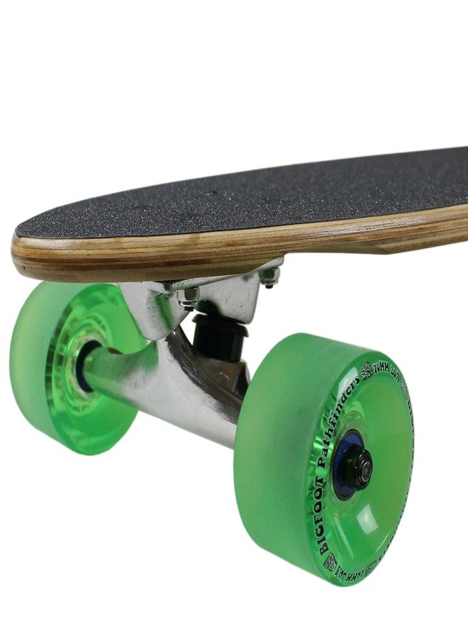 Moose Bamboo Pintail Longboard 9" x 43" 70mm 80a Bigfoot Green Wheels - Image 4