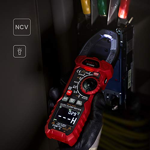 KAIWEETS HT208D Inrush Clamp Meter 1000A True RMS AC/DC Current Amp Meter, VFD, LOZ Mode, 6000 Counts, Measures Current Voltage Temperature Capacitance Resistance Diodes Continuity Duty-Cycle - Image 5