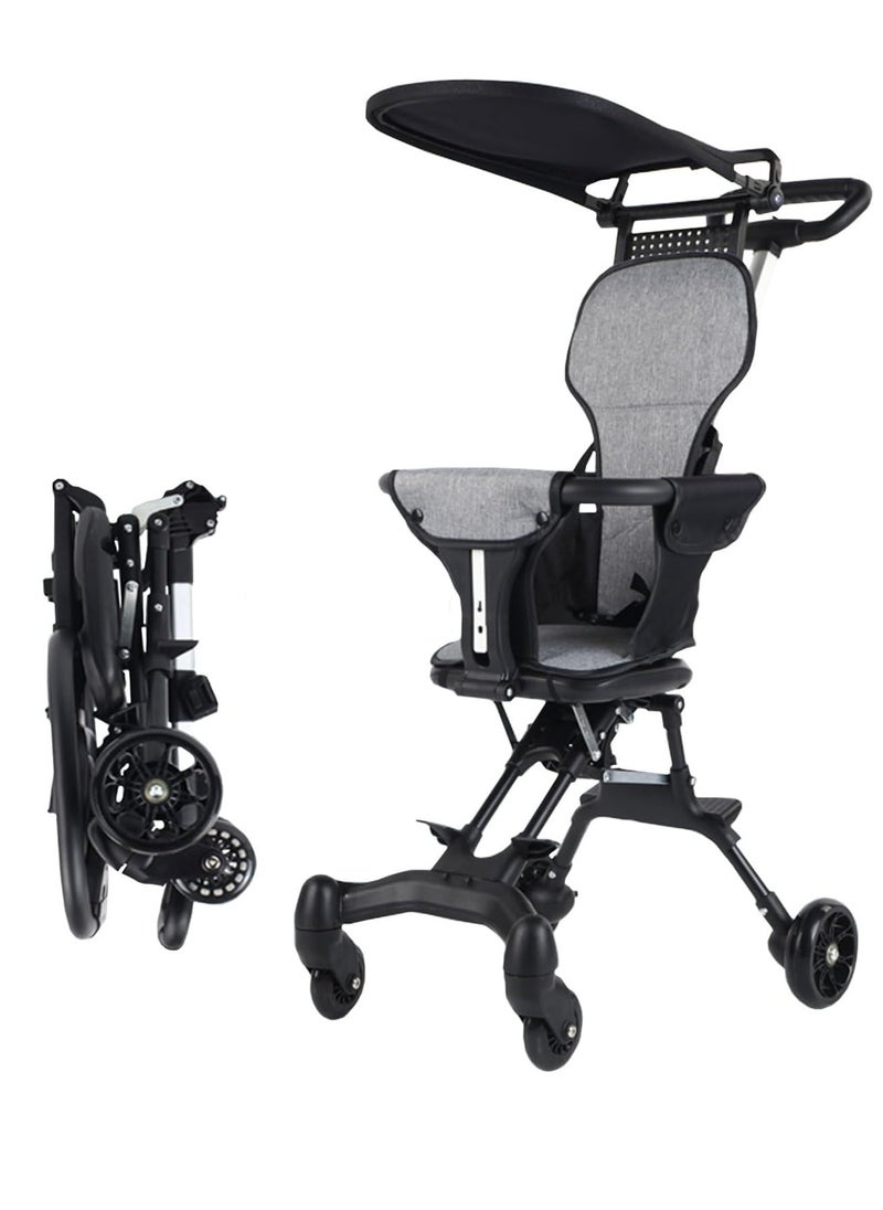 Generic Kids Stroller Compact Baby Stroller Lightweight Travel Stroller with Adjustable Handles and Backrest One-Hand Fold for Overhead Airplane Storage, Shopping Walking Travel Grey  - Image 1