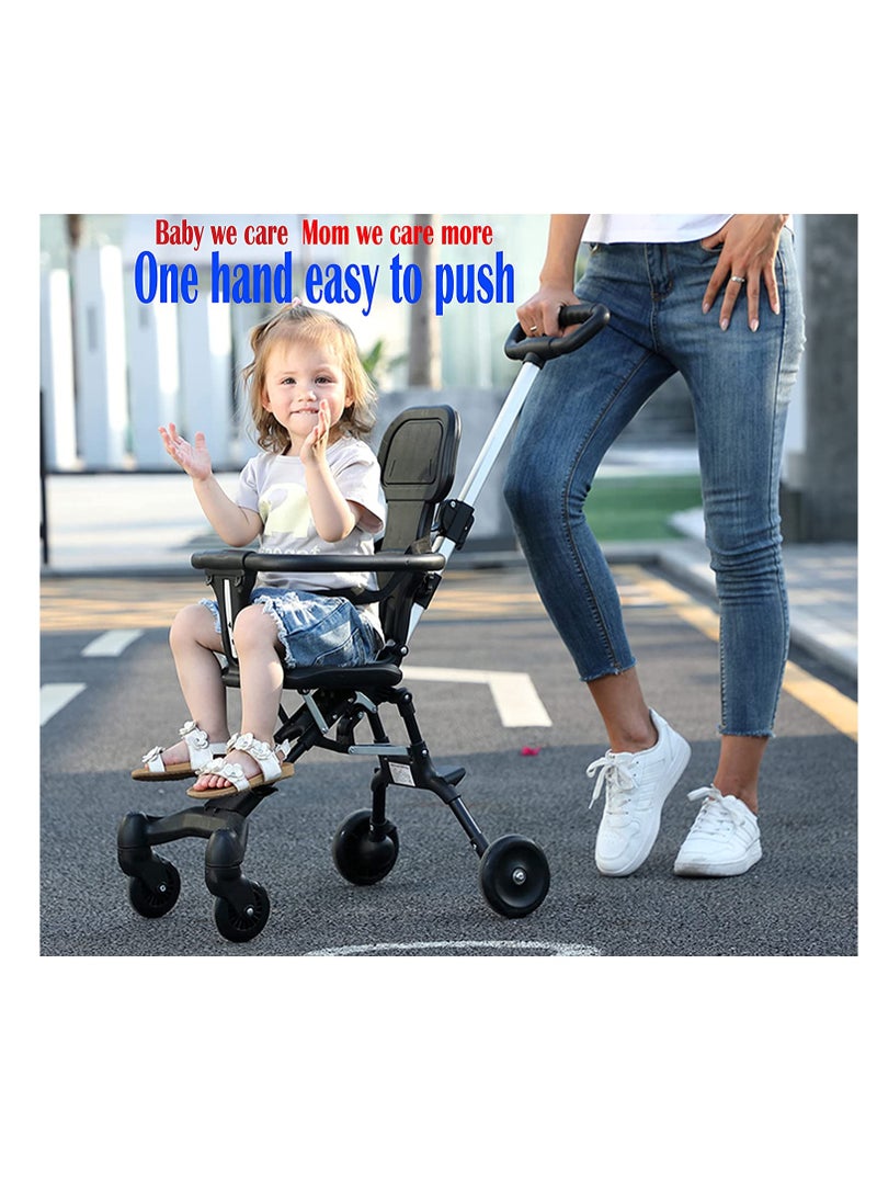 Generic Kids Stroller Compact Baby Stroller Lightweight Travel Stroller with Adjustable Handles and Backrest One-Hand Fold for Overhead Airplane Storage, Shopping Walking Travel Grey  - Image 4