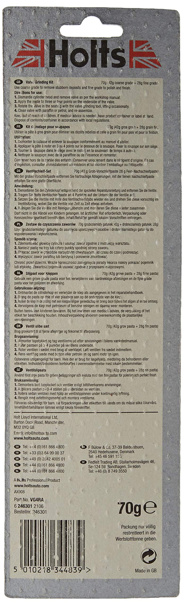 Holts أداة طحن الصمامات من هولتس ومواد تلميع، مجموعة أدوات طحن الصمامات، مجموعة أدوات أساسية للسيارة، تشمل مواد تلميع من الدرجة الدقيقة والخشنة، مجموعة تلميع الصمامات لإعادة ختم رؤوس الأسطوانات، إزالة الرواسب العنيدة - Image 3