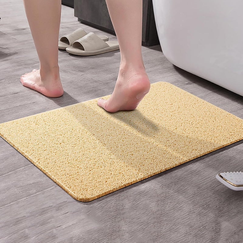 Asvin Soft Textured Bath, Shower, Tub Mat, 24x16 Inch, Phthalate Free, Non Slip Comfort Bathtub Mats with Drain, PVC Loofah Bathroom Mats for Wet Areas, Quick Drying - Image 3