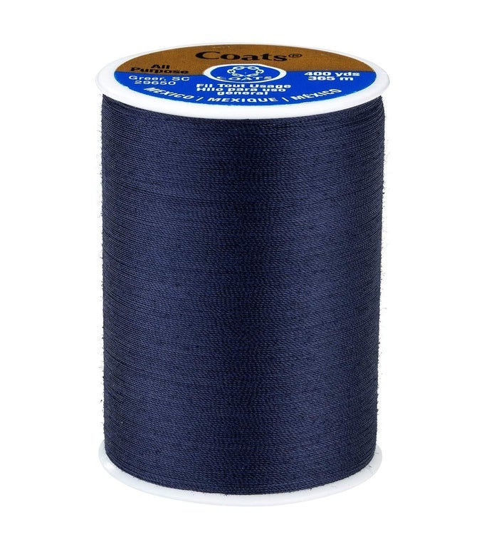 CLARK ALLPURPOSE NAVY THREAD 400 YARD SPOOL 1 SPOOL OF YARN