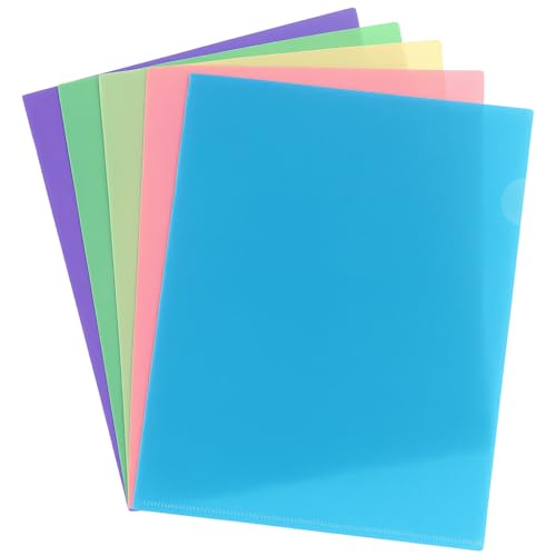 SPS A4 Size Transparent L-Folder Files Document Organizer, Durable & Clear, Multicolored - Pack of 20 - Image 1
