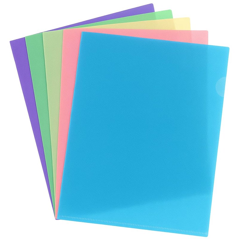 SPS A4 Size Transparent L-Folder Files Document Organizer, Durable & Clear, Multicolored - Pack of 20 - Image 4